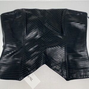 Armani black leather bandeau top